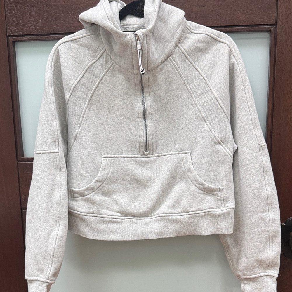 Lululemon Athletica Scuba Oversized Half-Zip Light Gray Women's Hoodie